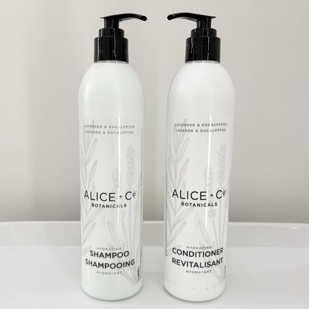 Alice + Co Botanicals Shampoo Conditioner Set 2 Pk Lavender Eucalyptus 12oz Pump